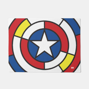 Captain America De Stijl Abstract Shield Doormat
