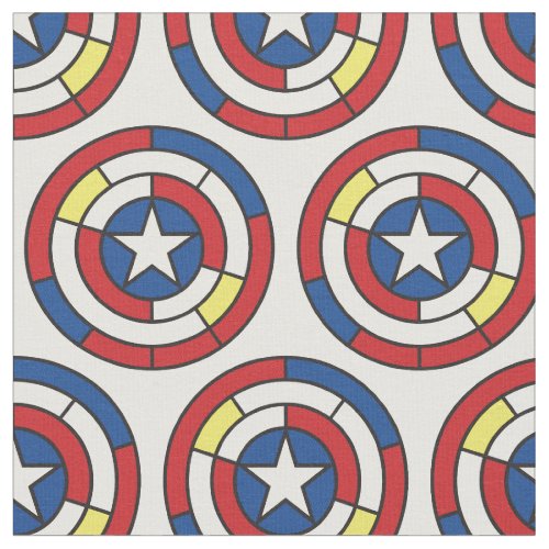 Captain America De Stijl Abstract Shield Fabric