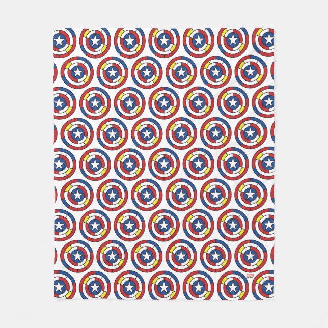 Captain America De Stijl Abstract Shield Fleece Blanket (Front)