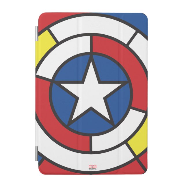 Captain America De Stijl Abstract Shield iPad Mini Cover (Front)