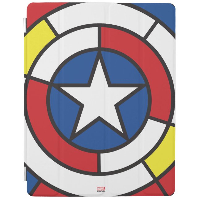 Captain America De Stijl Abstract Shield iPad Smart Cover (Front)