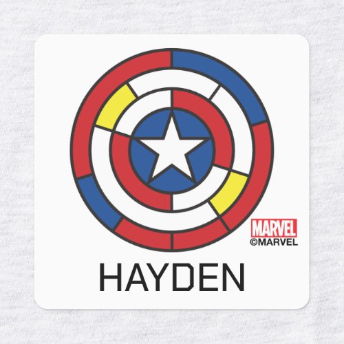 Captain America De Stijl Abstract Shield Kids Labels