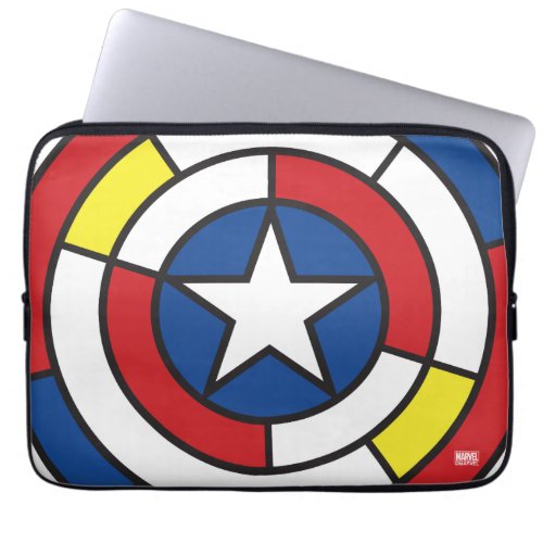 Captain America De Stijl Abstract Shield Laptop Sleeve