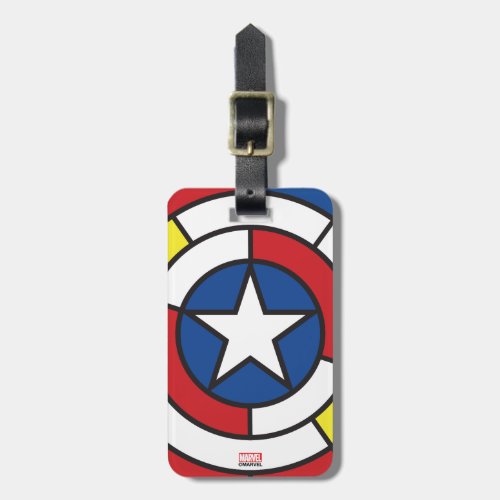 Captain America De Stijl Abstract Shield Luggage Tag