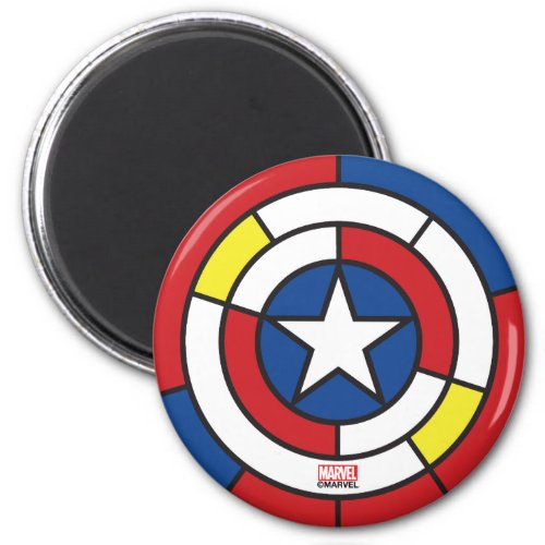 Captain America De Stijl Abstract Shield Magnet