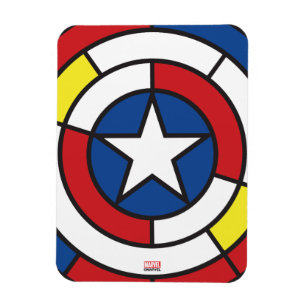 Captain America De Stijl Abstract Shield Magnet