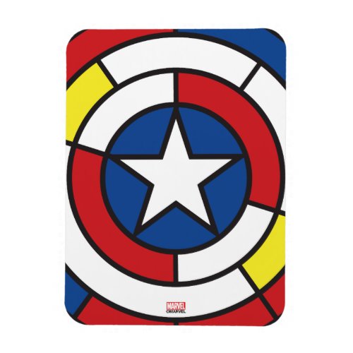Captain America De Stijl Abstract Shield Magnet