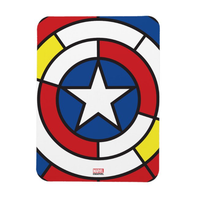 Captain America De Stijl Abstract Shield Magnet (Vertical)