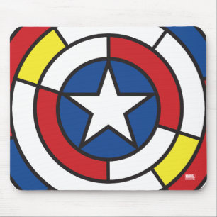 Captain America De Stijl Abstract Shield Mouse Pad