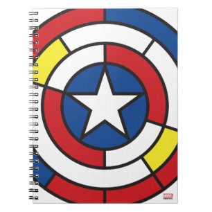 Captain America De Stijl Abstract Shield Notebook