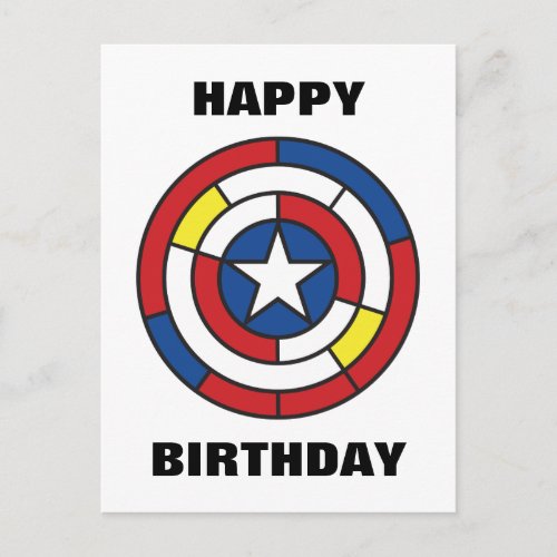 Captain America De Stijl Abstract Shield Postcard