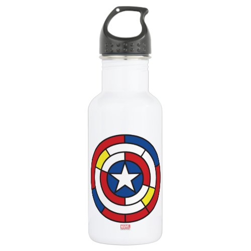 Captain America De Stijl Abstract Shield Stainless Steel Water Bottle