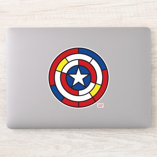 Captain America De Stijl Abstract Shield Sticker