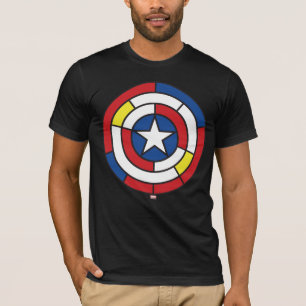 Captain America De Stijl Abstract Shield T-Shirt