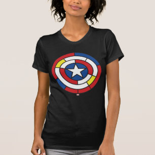 Captain America De Stijl Abstract Shield T-Shirt