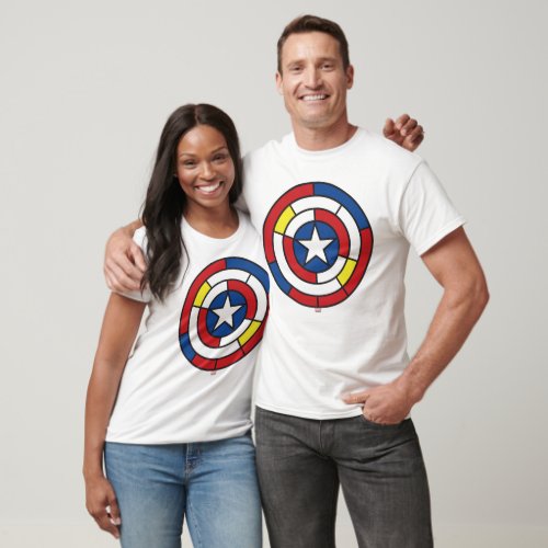 Captain America De Stijl Abstract Shield T_Shirt