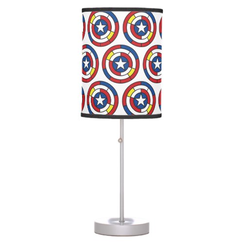 Captain America De Stijl Abstract Shield Table Lamp