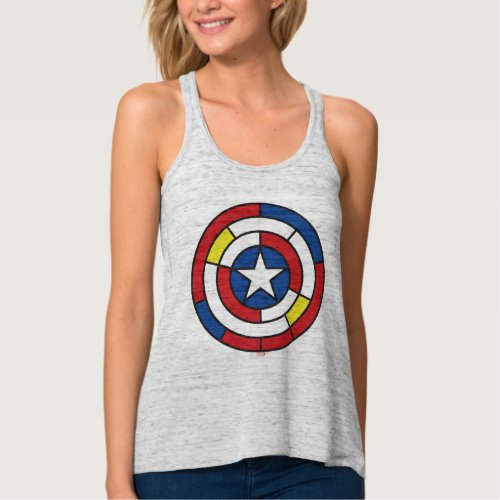 Captain America De Stijl Abstract Shield Tank Top