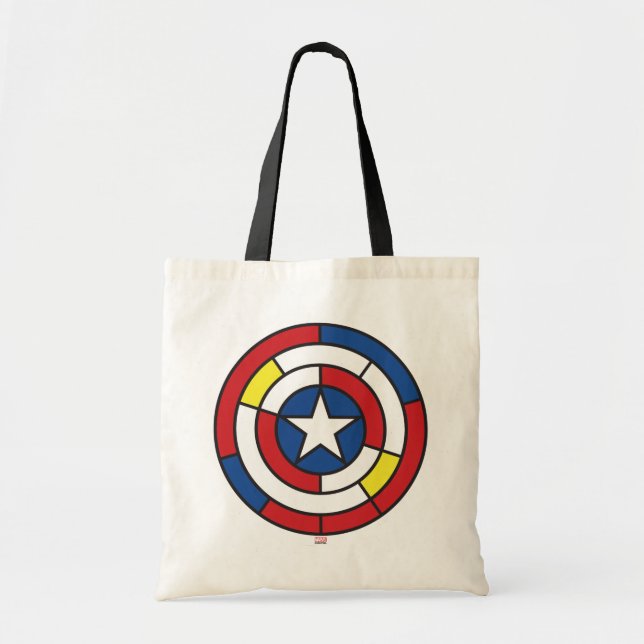 Captain America De Stijl Abstract Shield Tote Bag (Front)