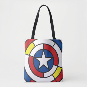 Captain America De Stijl Abstract Shield Tote Bag