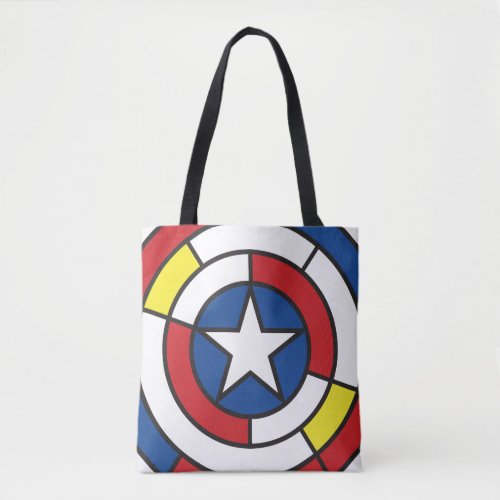 Captain America De Stijl Abstract Shield Tote Bag