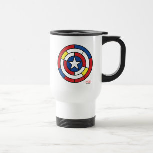 Captain America De Stijl Abstract Shield Travel Mug