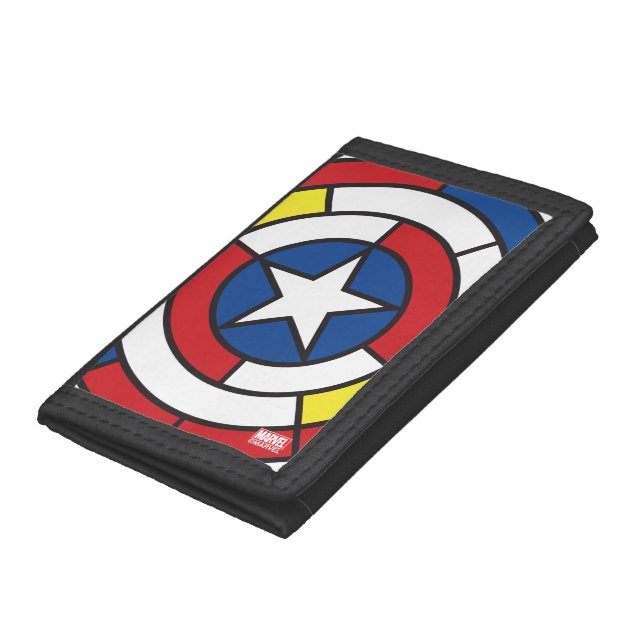 Captain America De Stijl Abstract Shield Tri-fold Wallet (Bottom)