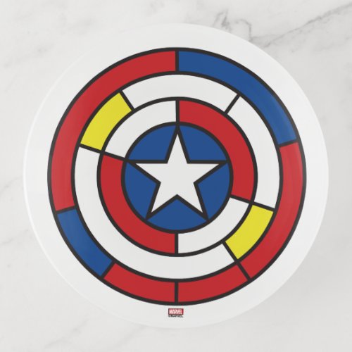 Captain America De Stijl Abstract Shield Trinket Tray