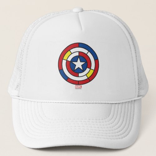 Captain America De Stijl Abstract Shield Trucker Hat