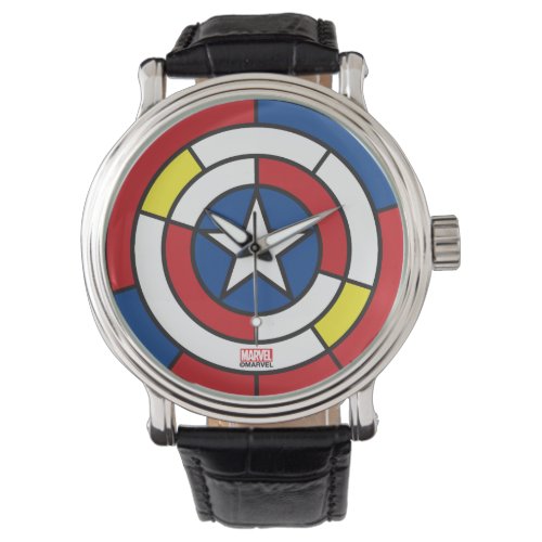 Captain America De Stijl Abstract Shield Watch