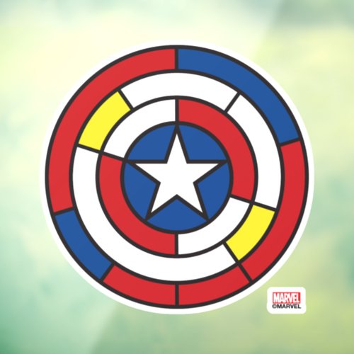 Captain America De Stijl Abstract Shield Window Cling