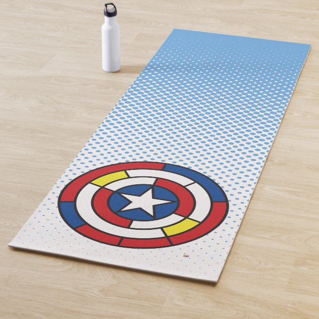 Captain America De Stijl Abstract Shield Yoga Mat (In Situ)