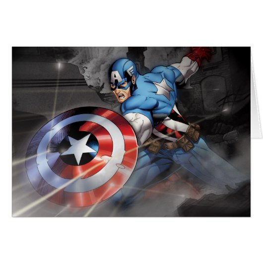 Captain America Deflecting Attack Cards (Front Horizontal)