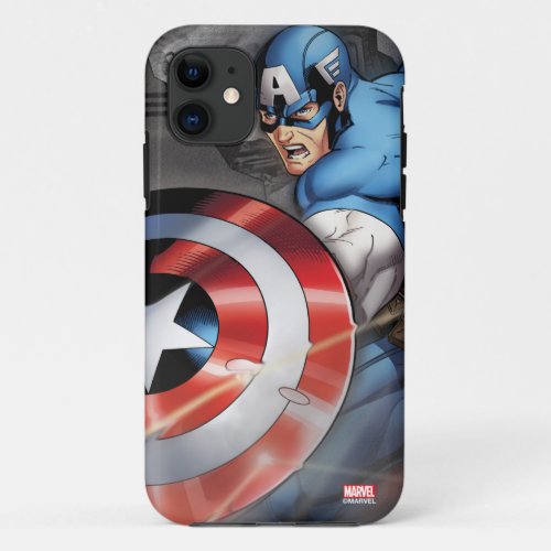 Captain America Deflecting Attack iPhone 11 Case