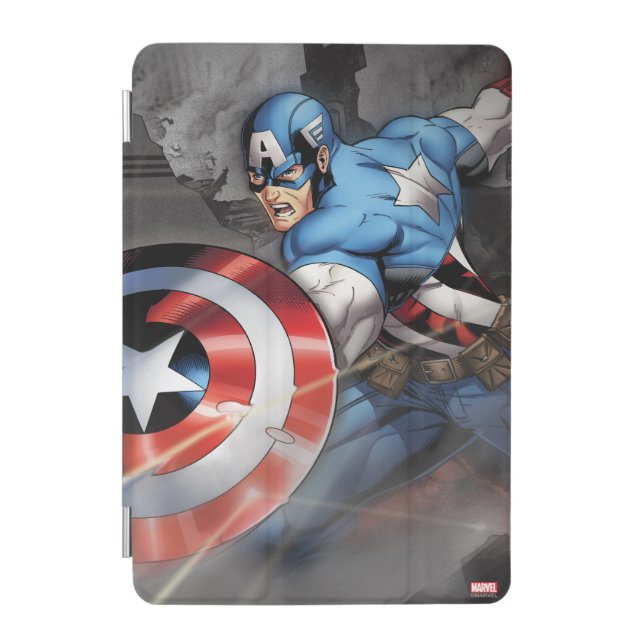 Captain America Deflecting Attack iPad Mini Cover (Front)