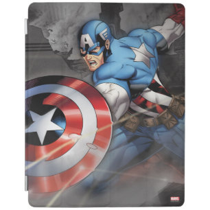 Captain America Deflecting Attack iPad Smart Cover