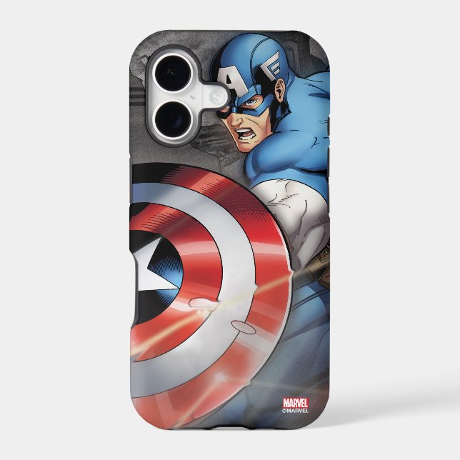 Captain America Deflecting Attack Iphone Case (Back)