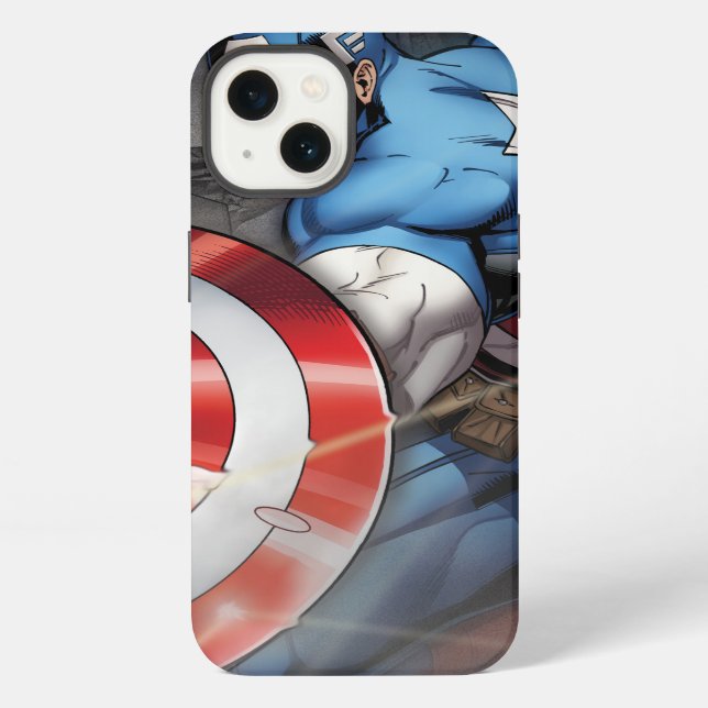 Captain America Deflecting Attack Iphone Case (Back)