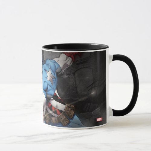 Captain America Deflecting Attack Mug