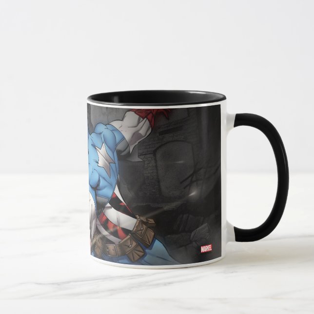 Captain America Deflecting Attack Mug (Right)