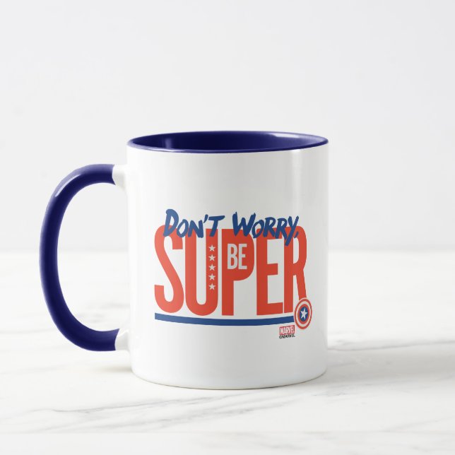 Captain America - Don't Worry, Be Super Mug (Left)