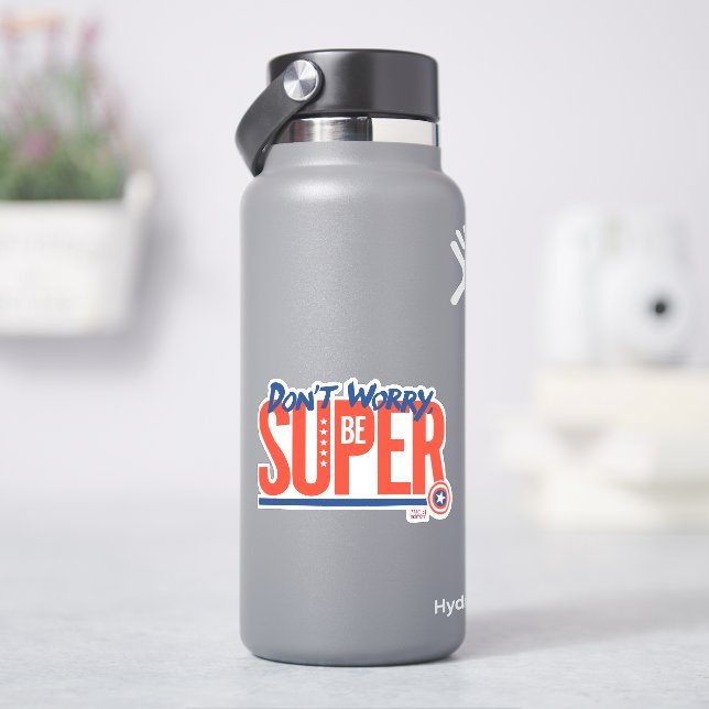 Captain America - Don't Worry, Be Super Sticker (HydroFlask)