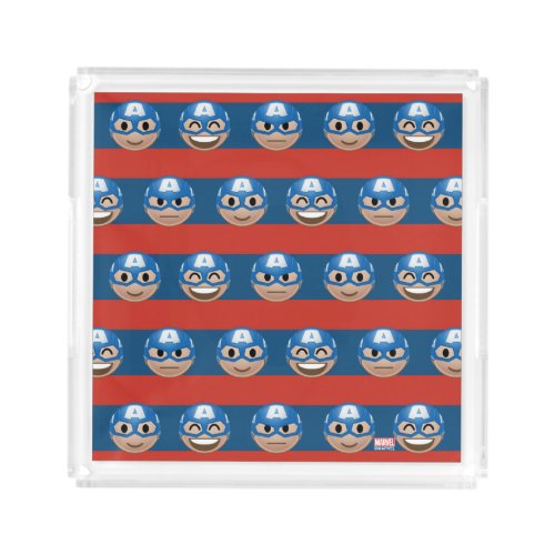 Captain America Emoji Stripe Pattern Acrylic Tray