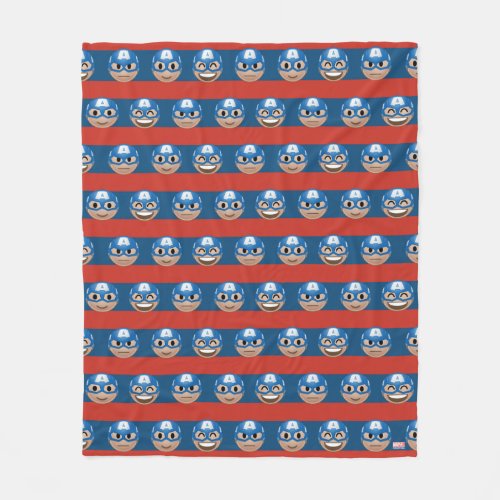 Captain America Emoji Stripe Pattern Fleece Blanket