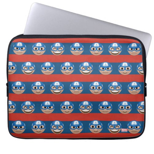 Captain America Emoji Stripe Pattern Laptop Sleeve