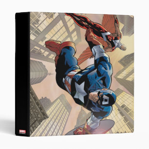 Captain America & Falcon Comic Panel 3 Ring Binder