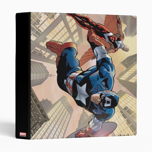 Captain America & Falcon Comic Panel 3 Ring Binder (Front/Spine)