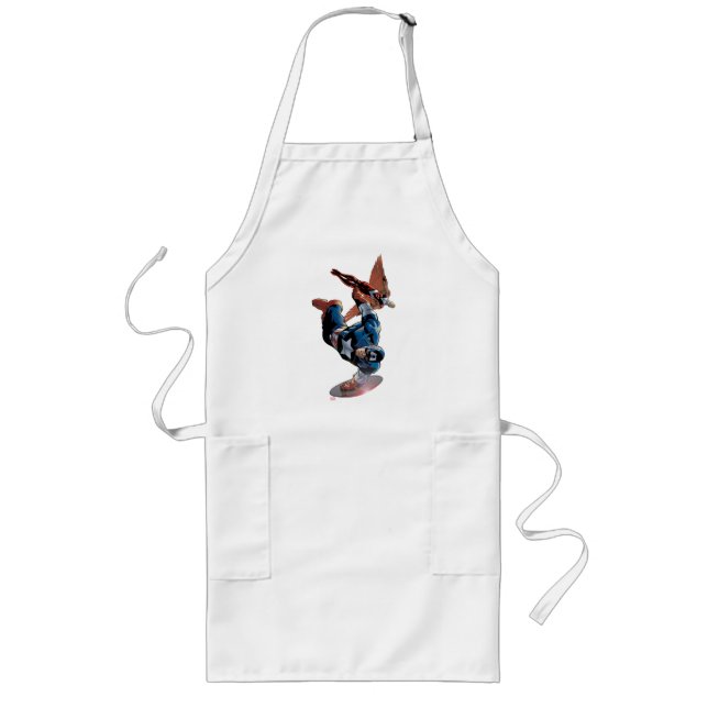 Captain America & Falcon Comic Panel Long Apron (Front)