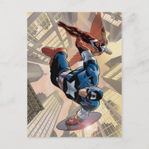 Captain America & Falcon Comic Panel Postcard