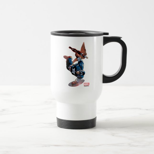 Captain America & Falcon Comic Panel Travel Mug (Right)